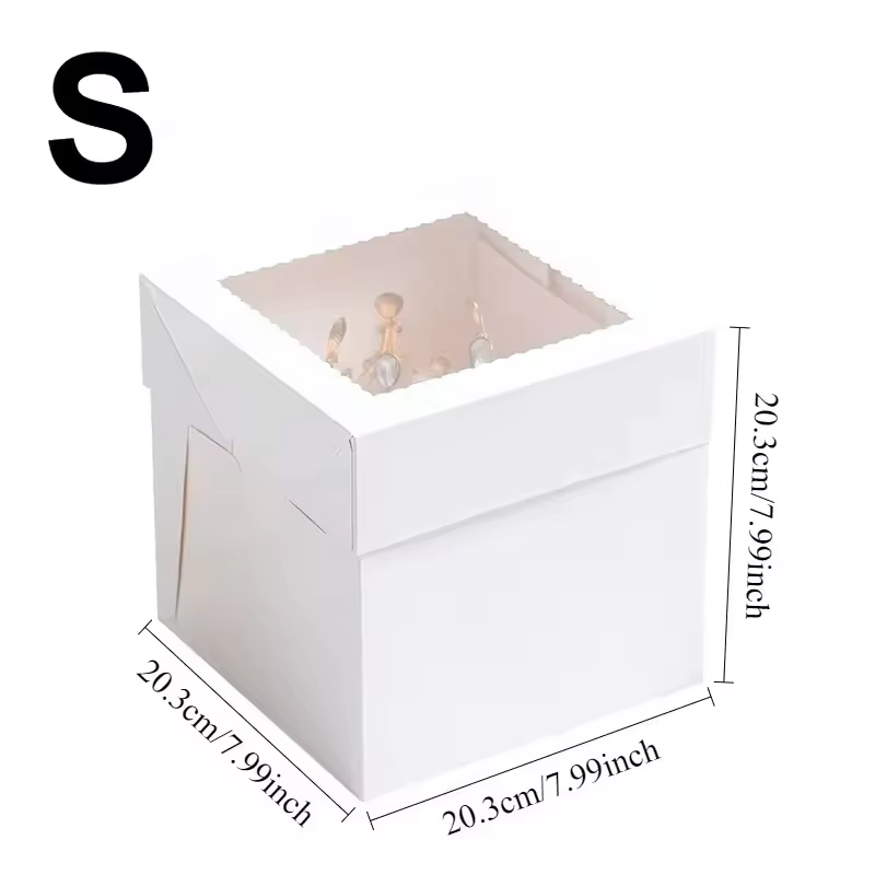 Boîtes de pâtisserie blanches avec fenêtre, pliables, jetables, pour gâteaux, biscuits, pâtisseries,
