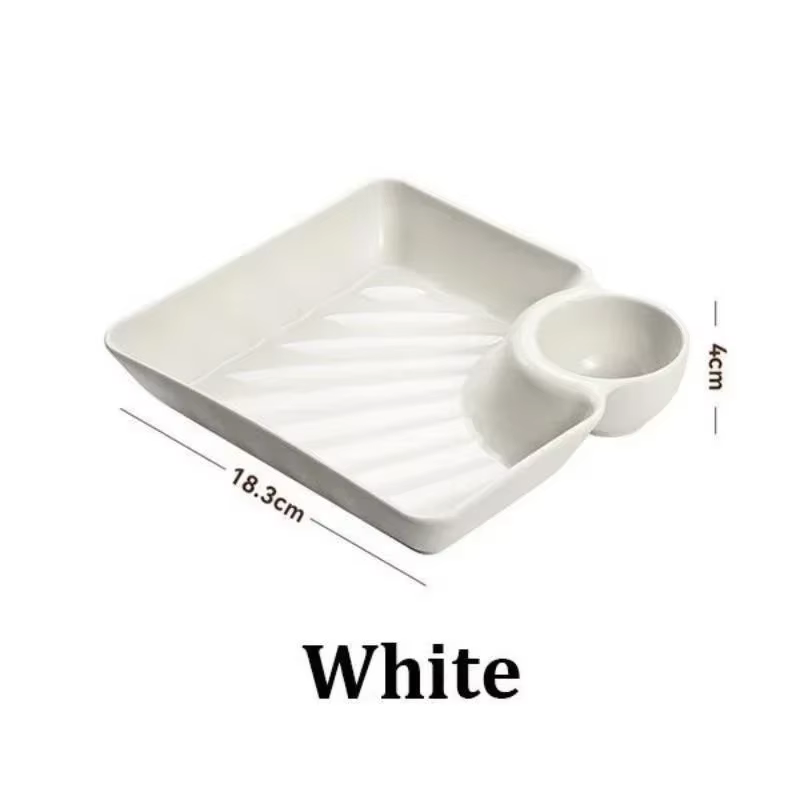 Chips et assiettes à tremper, plateau de service en plastique, assiette à boulettes avec soucoupe à 