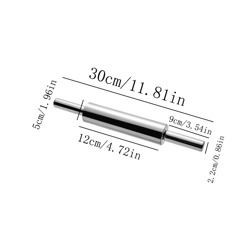 Rouleau à pâtisserie antiadhésif en acier inoxydable, rouleau pour pâte à pâtisserie, faire des noui
