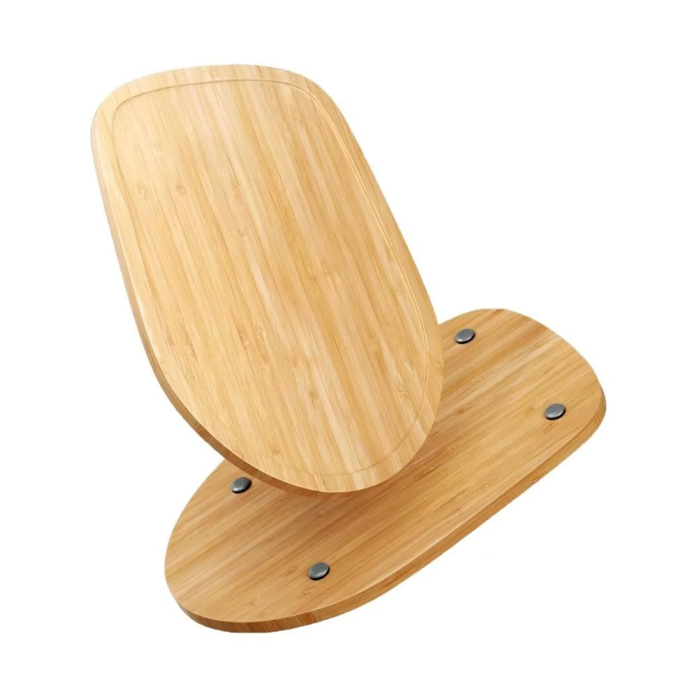 Tapis de déplacement en bambou pour robot culinaire avec 4 glissières, support coulissant en bois po