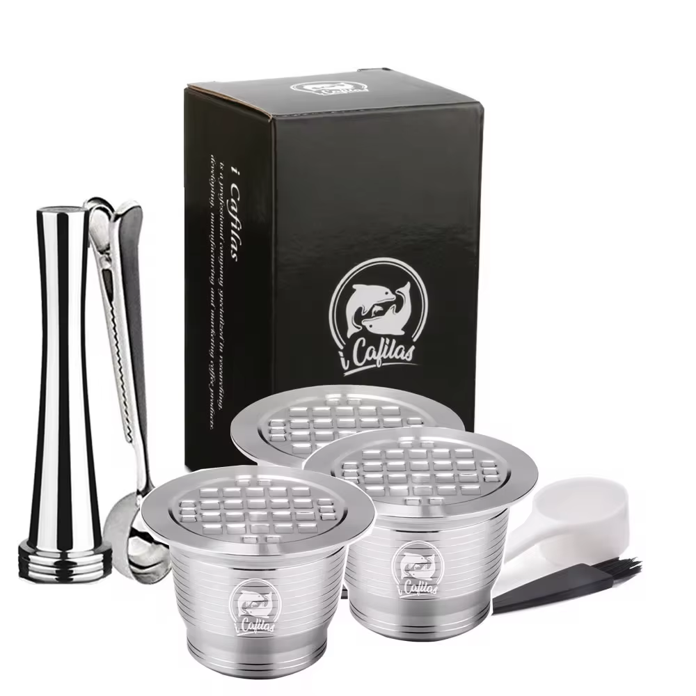 ICafilas – cuillère à capsules de café réutilisable et rechargeable en métal sans stianless, avec Cl
