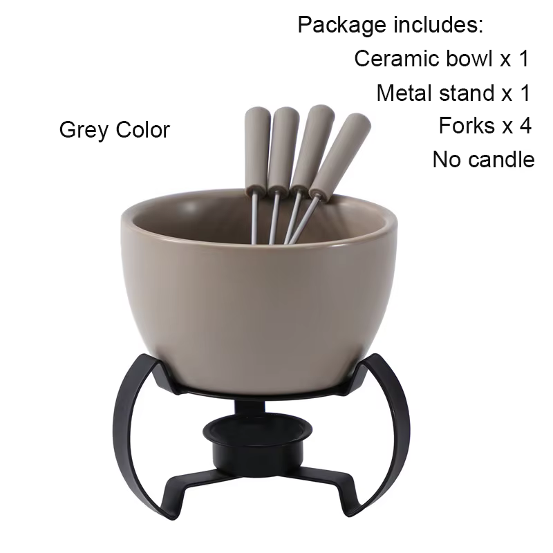 Ensemble de pot à fondue au chocolat avec fourchettes, pot à fondue au fromage, appareil à fondue à 