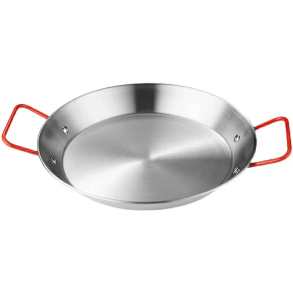 Pot de fruits de mer épais en acier inoxydable, poêle Paella Anti-brûlure, assiette à Pizza aux frui