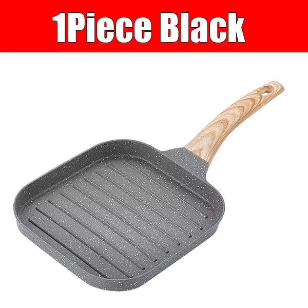 Poêle à gril antiadhésive pour tous les cuisinières, poêle à Steak carrée de 19cm/7.5 pouces pour la