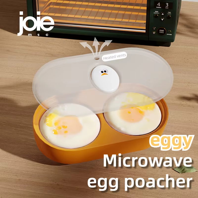 Joie-Oeuf poché double micro-ondes, cuiseur à œufs, boîte à œufs frits, petit-déjeuner, boîte à œufs