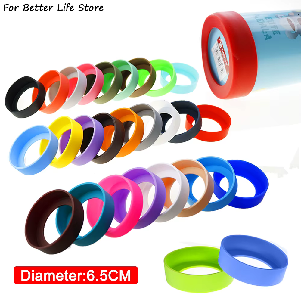 Couvercle inférieur de tasse en Silicone, 6.5CM, 28 couleurs unies, 13.5G, Support de protection con