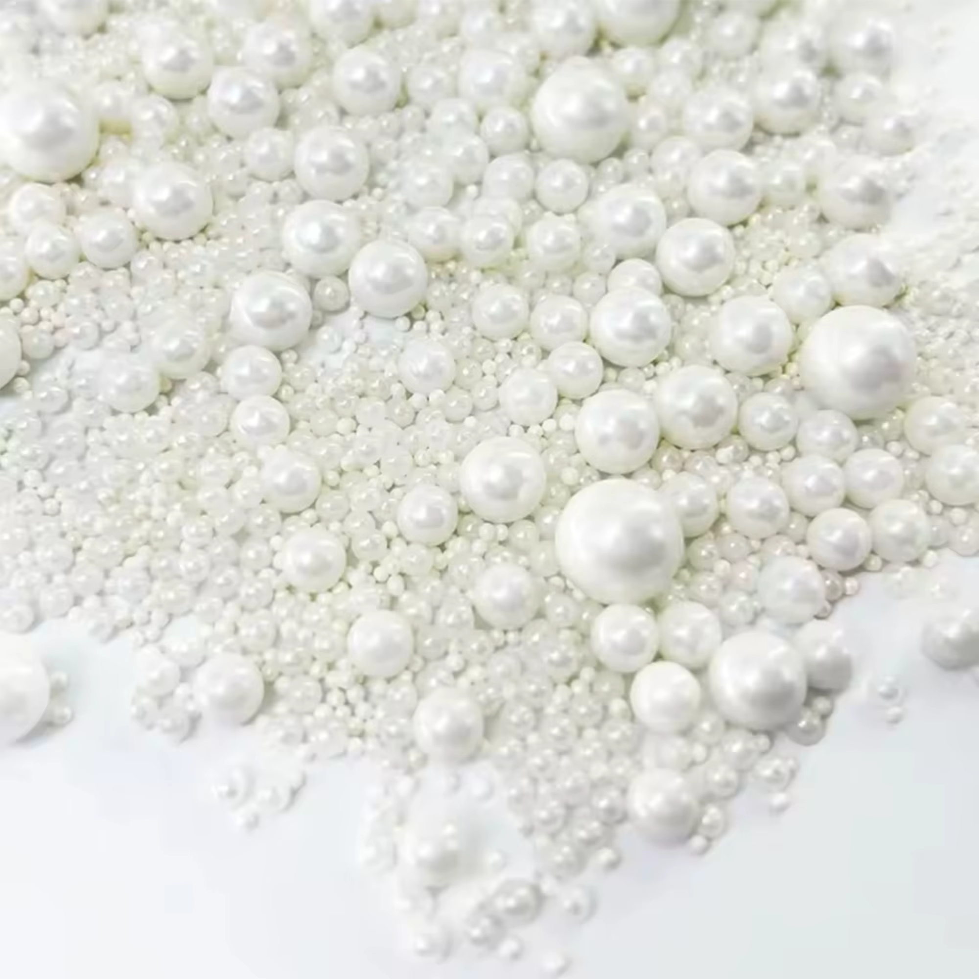 130g/4.58 Oz Perles de sucre décoratives mélangées de différentes tailles pour glaces, gâteaux, déco
