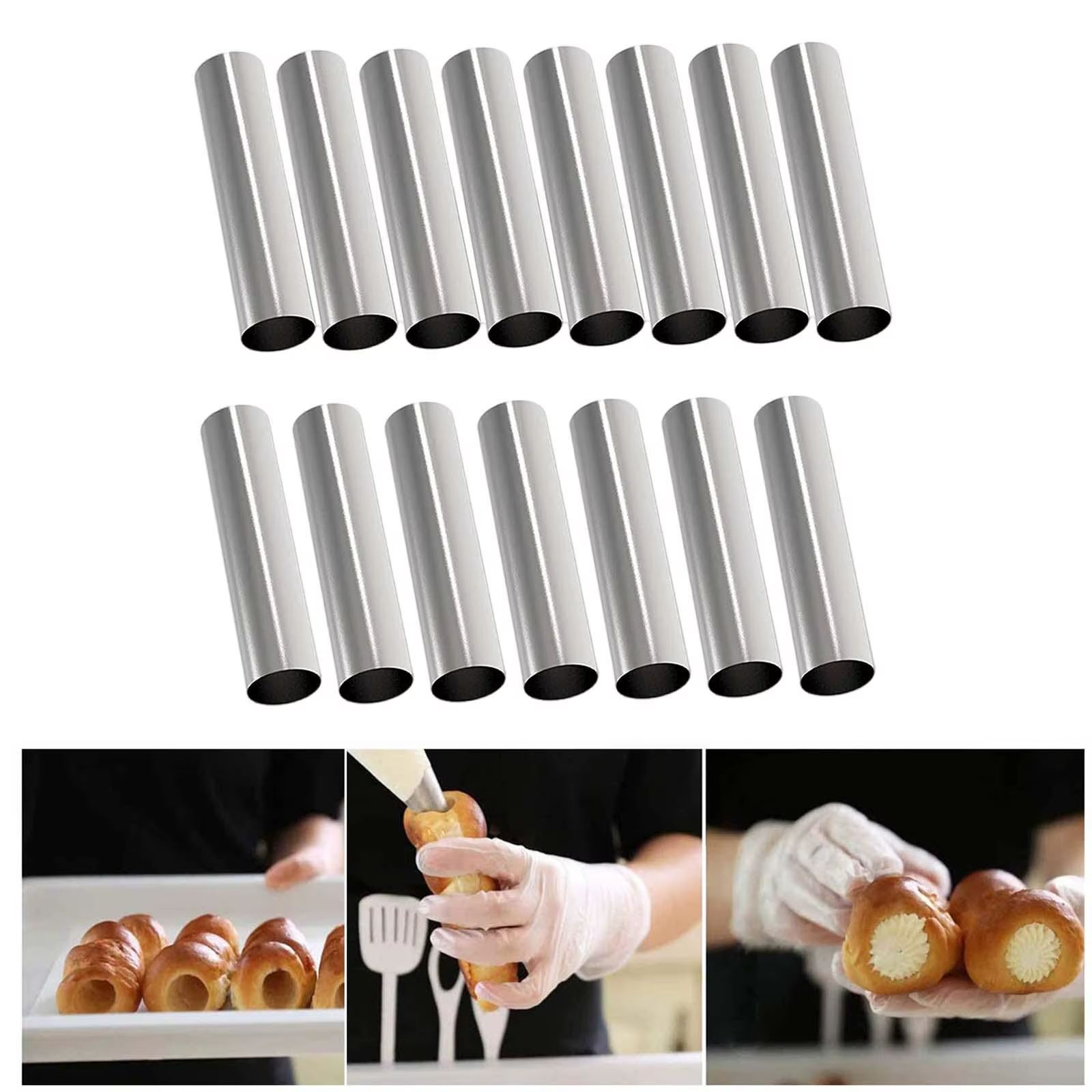 Tubes antiadhésifs en forme de Cannoli, outils de cuisson, moule de pâtisserie pour la fabrication d