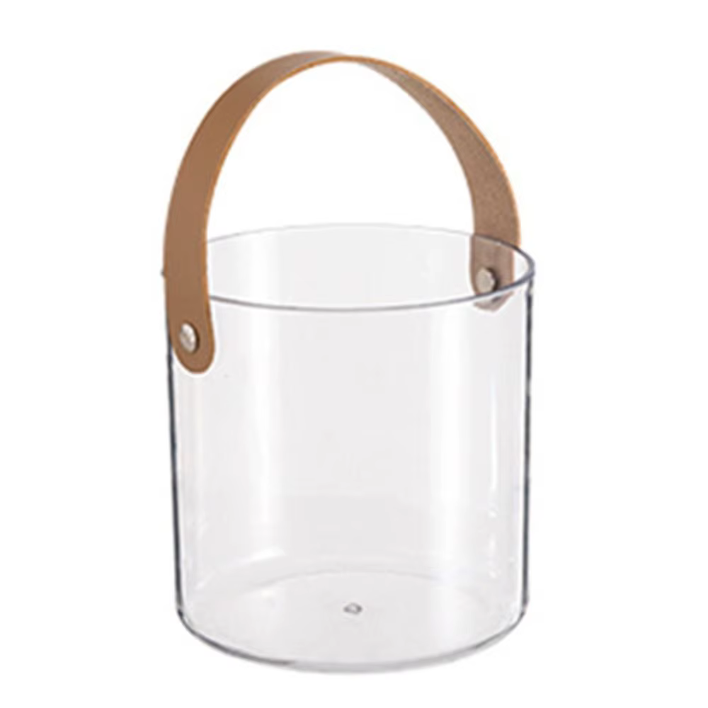Seau à glace transparent épaissi en plastique, refroidisseur portable pour boissons, bac à champagne