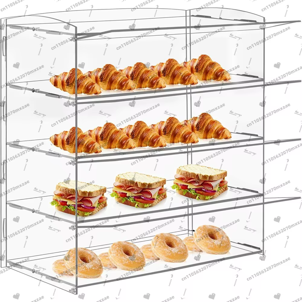 Présentoir en acrylique transparent à 4 couches, support à pâtisserie de comptoir Commercial pour be