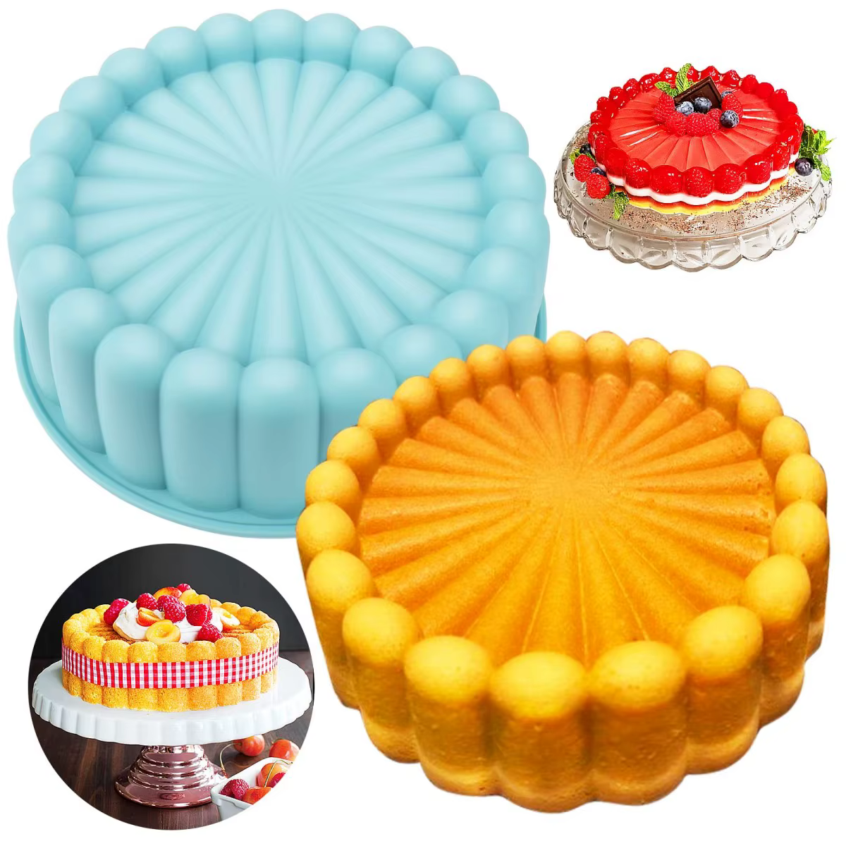 1 moule à gâteau antiadhésif, rond multifonctionnel, résistant à la chaleur, idéal pour les mariages