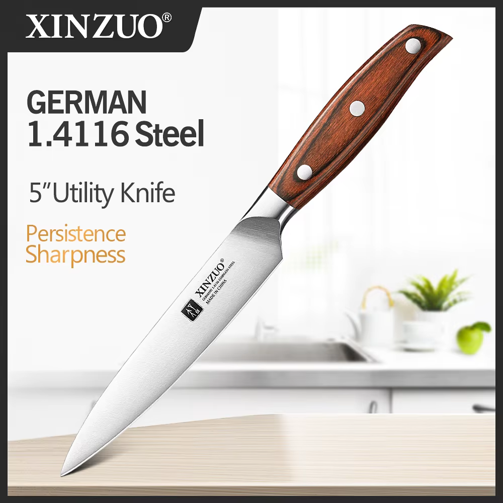 XINZUO allemagne 1.4116 acier 5 ''multifonction utilitaire couteau à éplucher cuisine acier tranchan