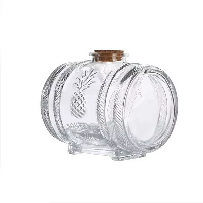 Baril de whisky en verre 1L, baril de vin, bouteille de bière, fruits, vieillissement, alcool, miel,