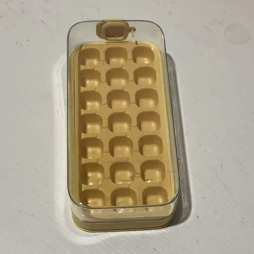 Boîte à glace en Silicone remplie d'eau domestique avec couvercle, moule à glaçons fait maison, 21 c