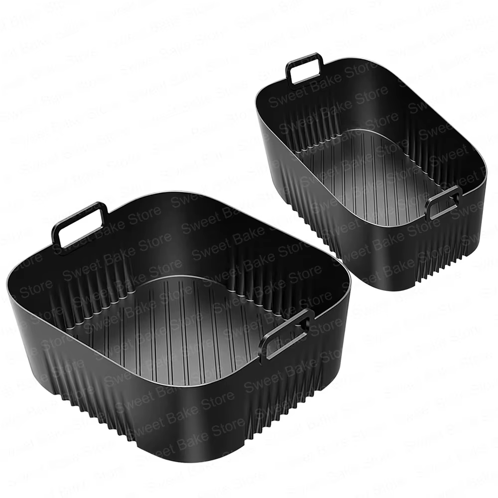 2 moules de cuisson en silicone réutilisables pour friteuse à air chaud Tefal EY9018 Dual Easy Fry 5
