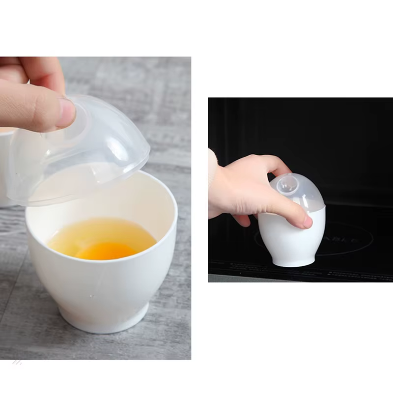 Cuiseur à œufs au micro-ondes, 2 pièces, mini tasse portable rapide, outils de cuisson à la vapeur p