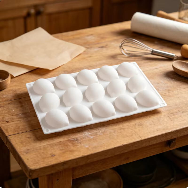 Moule à gâteau en silicone citron, 15 cavités, design réaliste de fruits, antiadhésif, facile à démo