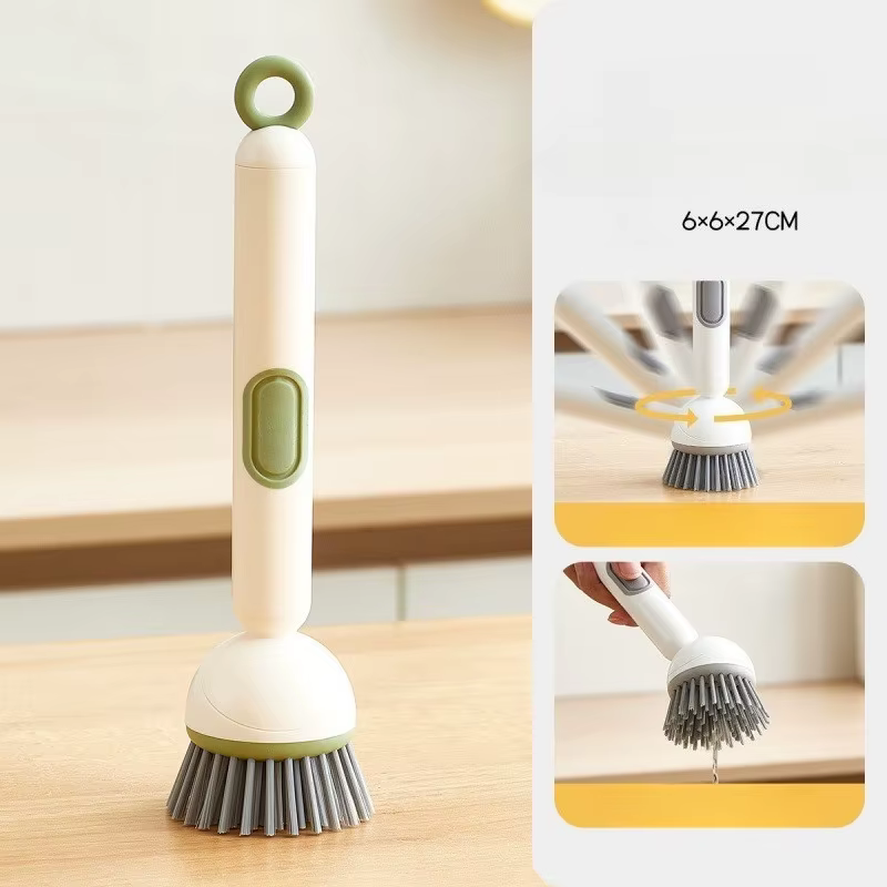 Brosse à casseroles de cuisine à Long manche, brosse de nettoyage multifonctionnelle résistante à l'