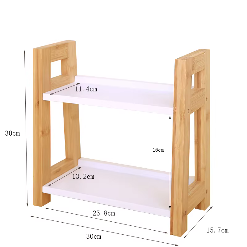 Étagère à épices de cuisine en bambou minimaliste japonais, organisateur de rangement multifonctionn