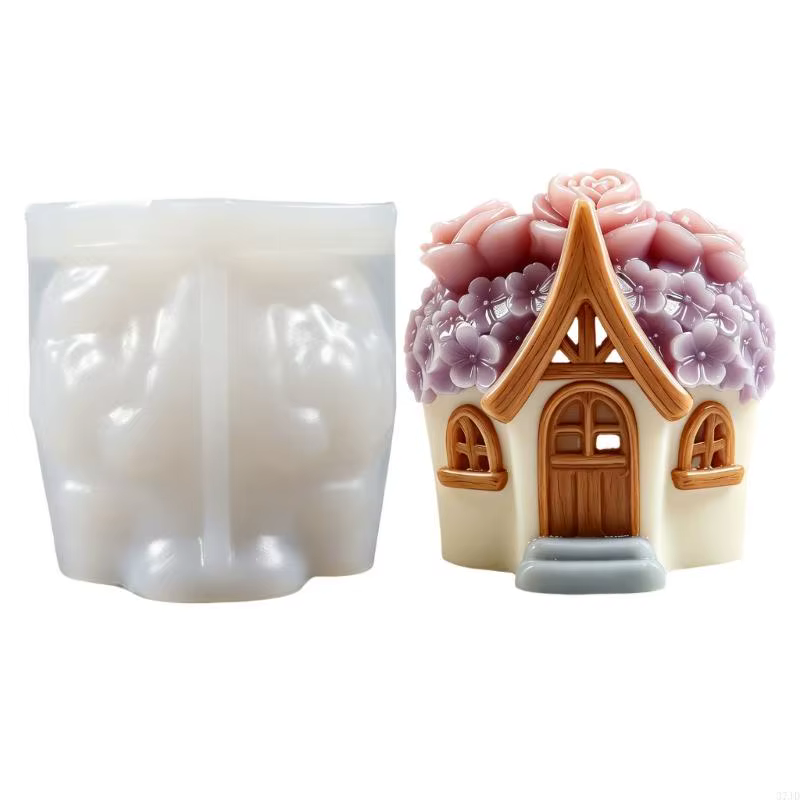 Moules en Silicone cabine fleur Rose, moules cuisson gâteaux en Silicone qualité alimentaire pour