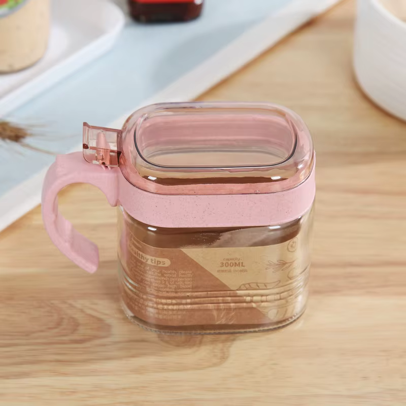 Bocal à épices en plastique et verre transparent, boîte d'assaisonnement, bouteille de stockage d'ép