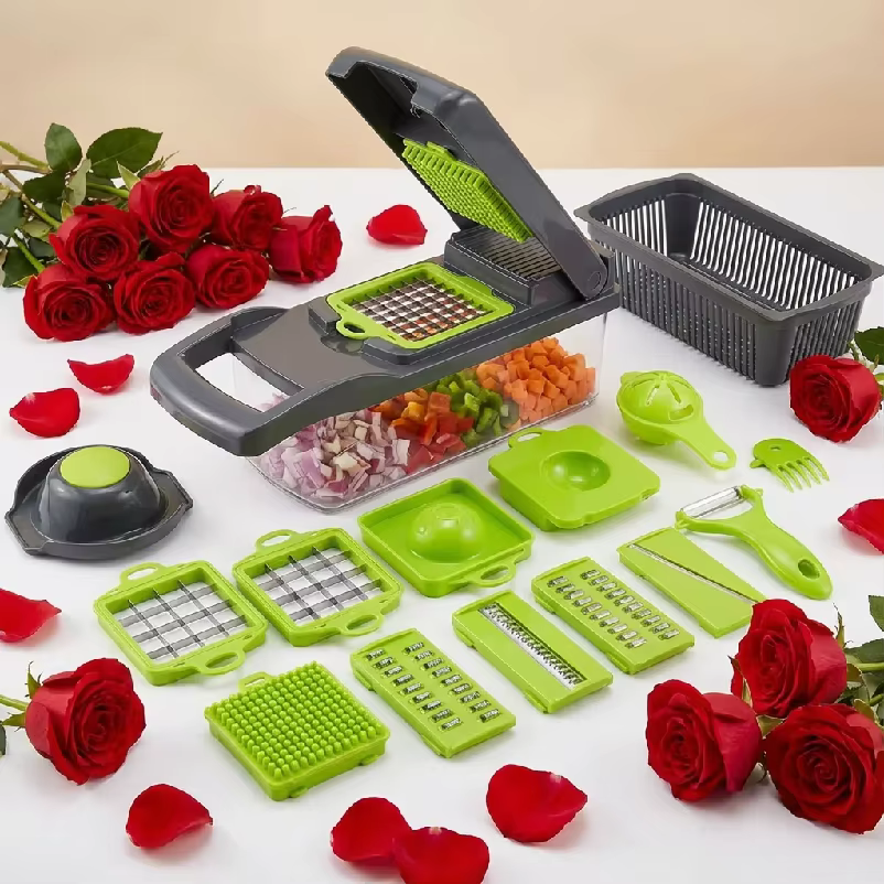 Coupe-légumes multifonctionnel, hachoir domestique, machine à découper en dés, râpe de cuisine, tran