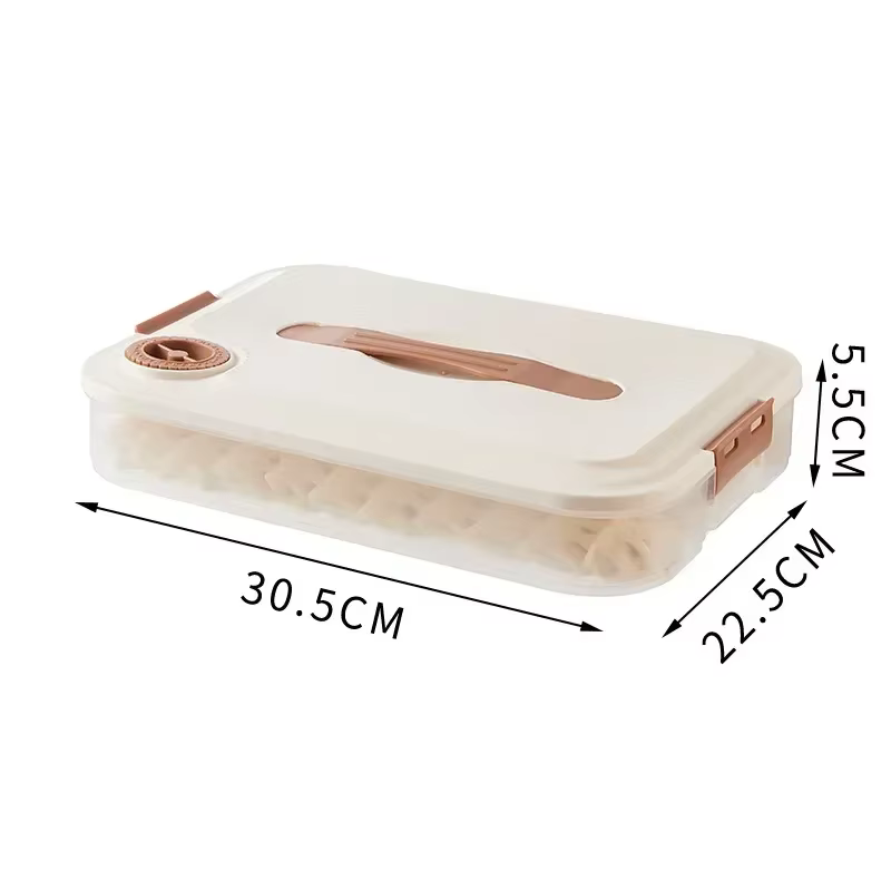Boîte de rangement pour raviolis JUSTINLAU, conteneur alimentaire multicouche empilable à clipser, b