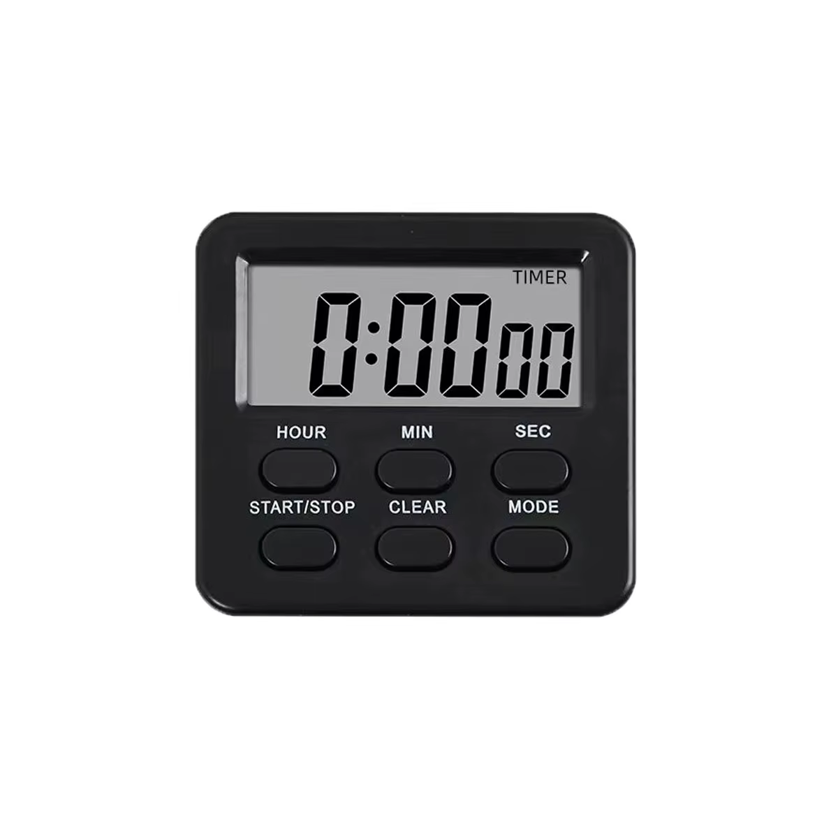 Minuteur de cuisine numérique magnétique avec écran LCD, horloge de compte à rebours 24H, support de