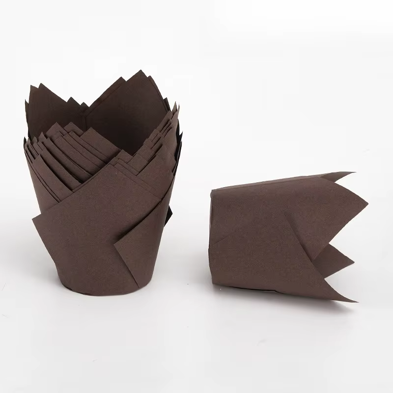 Gobelets en papier pour muffins tulipes, doublures de cupcakes résistantes à l'huile, boîtes à muffi