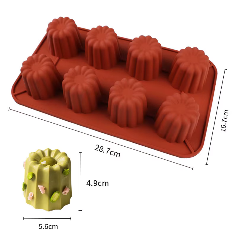 8/12/18 trous Caneles Silicone moule Muffin Cupcake plateau de cuisson Bordelais cannelé gâteau Pudd