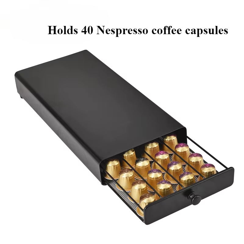 Boîte de rangement de capsules de café, conception de tiroir de grande capacité, boîte de rangement 