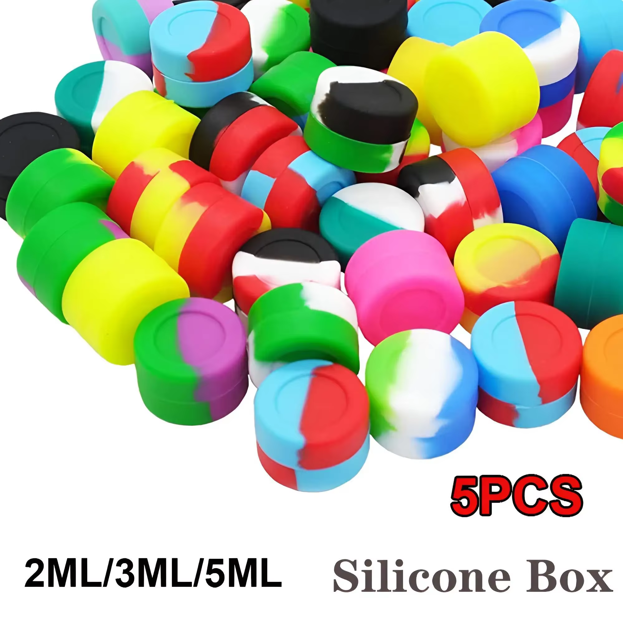 Conteneur en Silicone 2ML 3ML 5ML, boîte de rangement, mélange de couleurs, conteneurs concentrés an