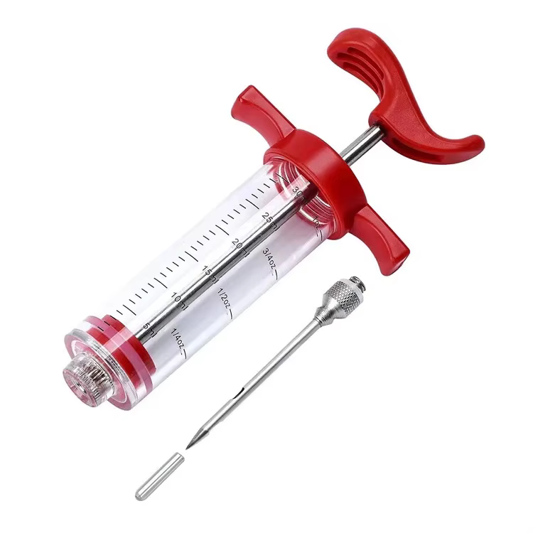 Seringue d'injecteur de viande avec 3 aiguilles d'injecteur de Marinade pour barbecue Grill Kit d'in