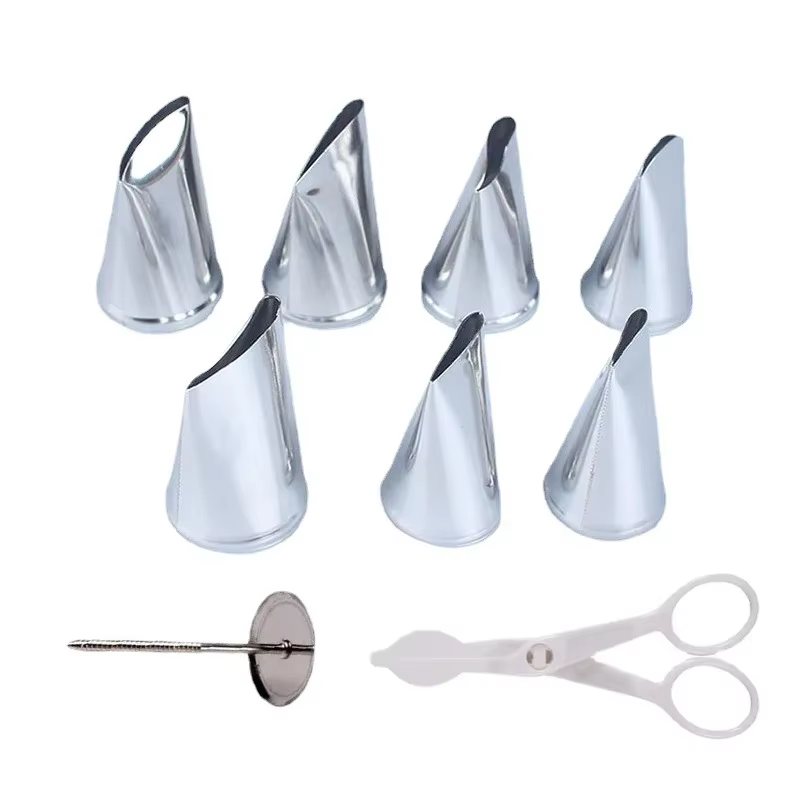 Buse de glaçage spectaculaire + ciseaux à fleurs + gâteau à la crème, outils de décoration de gâteau