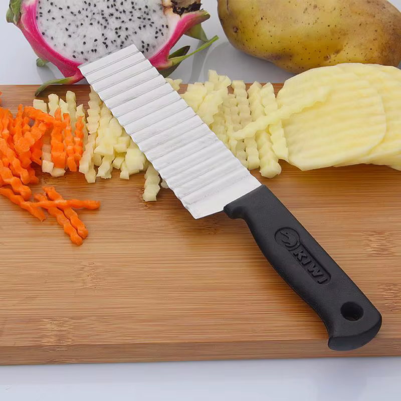 Couteau ondulé français en acier inoxydable, coupe-pommes de terre professionnelle, couteau ondulé, 