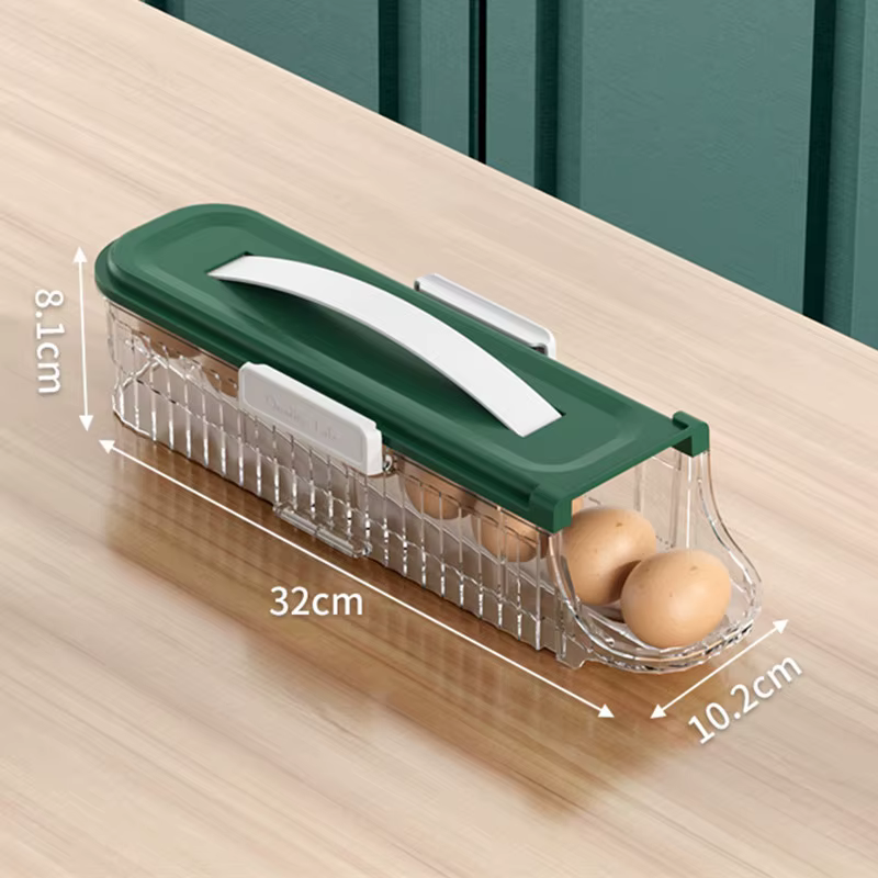 Boîte de rangement d'œufs pour réfrigérateur, Type tiroir, organisateur de cuisine à défilement auto
