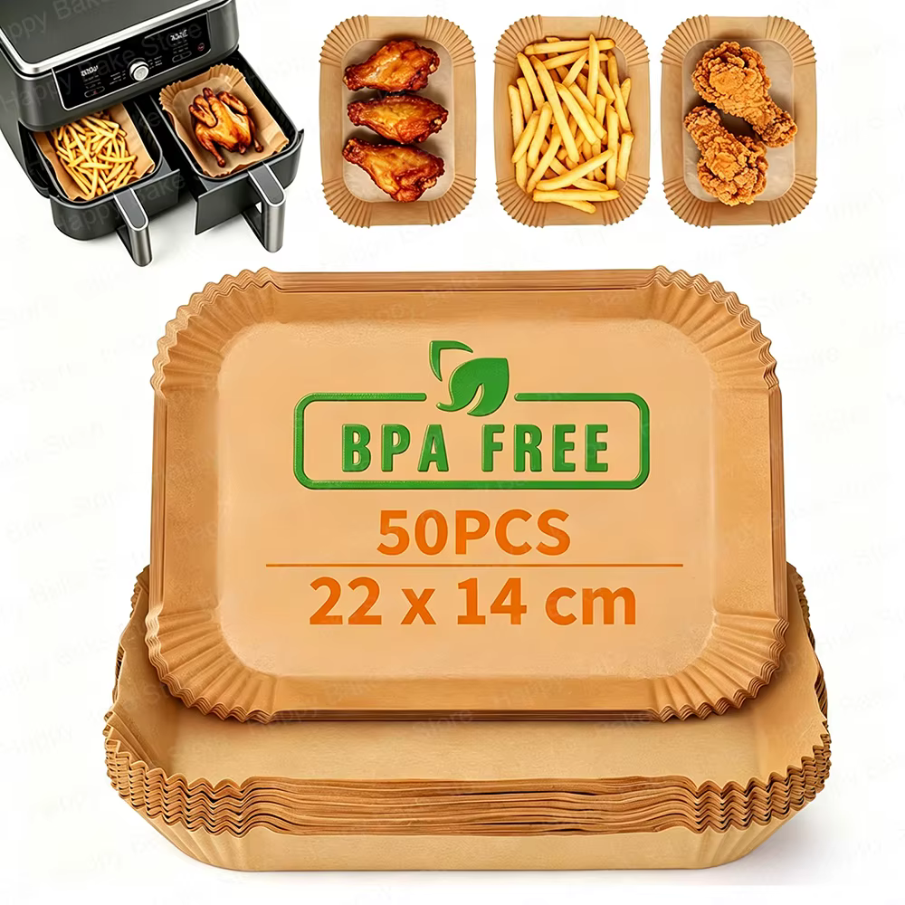 Papiers de cuisson jetables pour friteuse à air, compatibles avec les friteuses à air double zone Ni