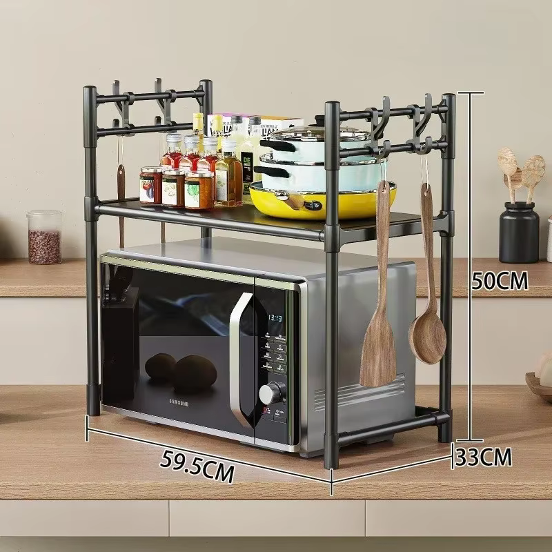 Rangement de cuisine multicouche T1 pour micro-ondes, seau sur pied simple, dessus de four à condime