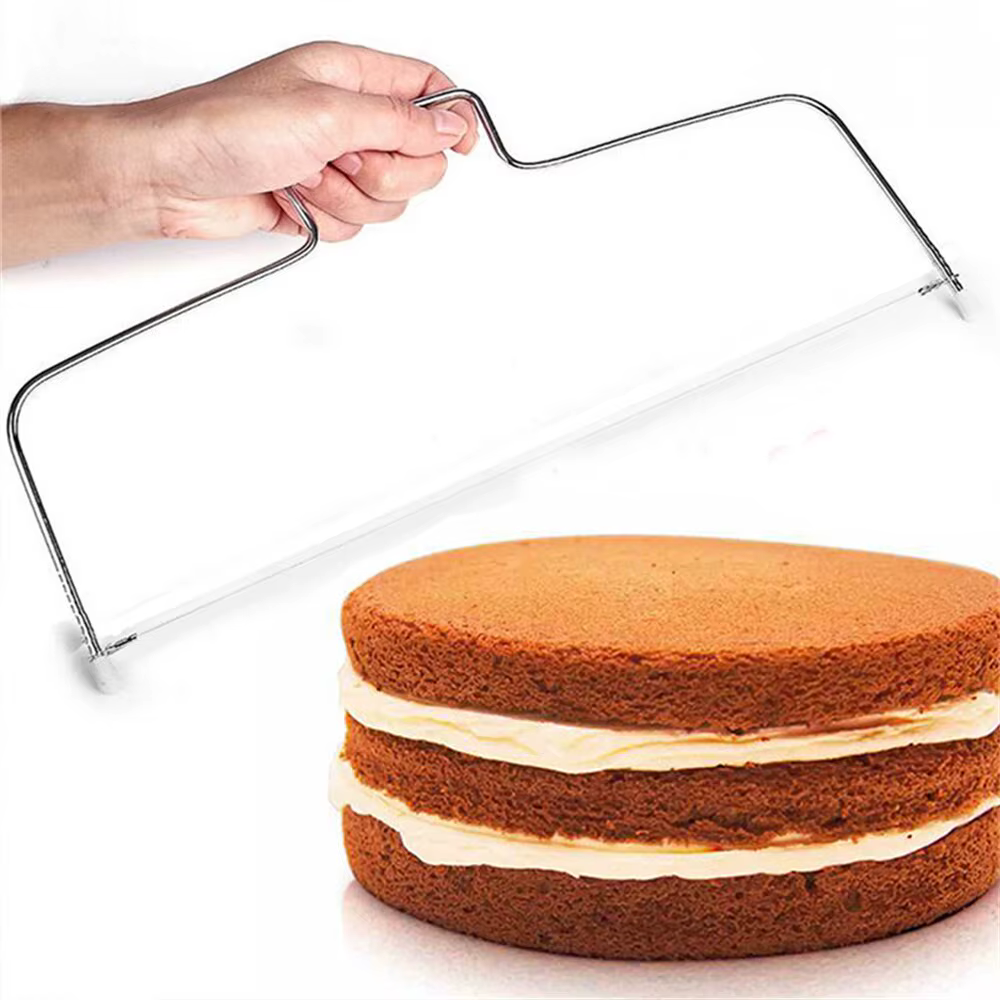 Double Fil Réglable Gâteaux Cutter En Acier Inoxydable Cupcakes Niveleurs Fondant Nivellement Couche