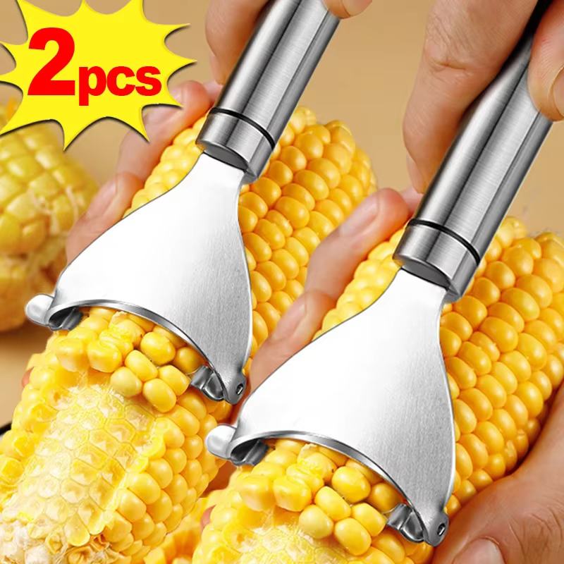 Éplucheur de maïs en acier inoxydable, dénudeur de maïs dentelé, rasoir Cob, raboteuse, batteuse, co