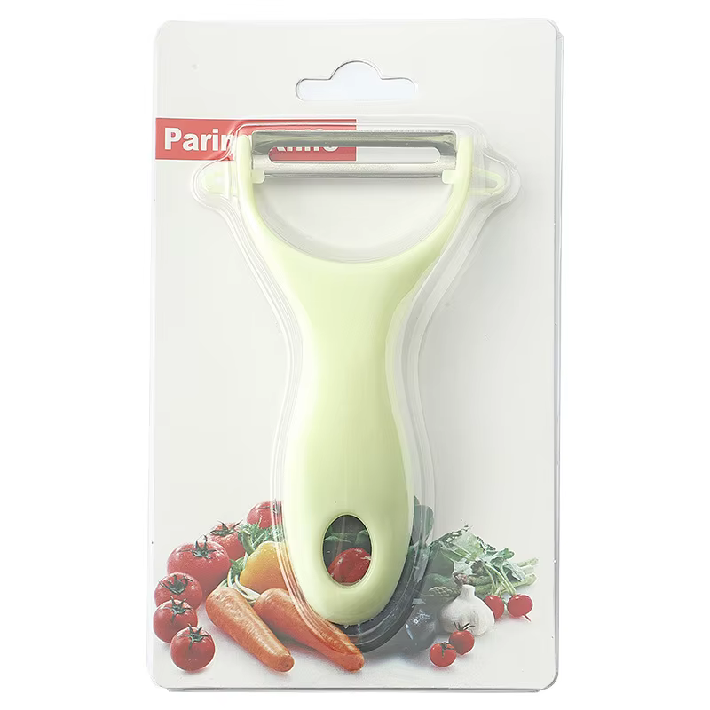 Couteau à éplucher en acier inoxydable, manche nordique en PP, éplucheur de pommes de terre et de lé