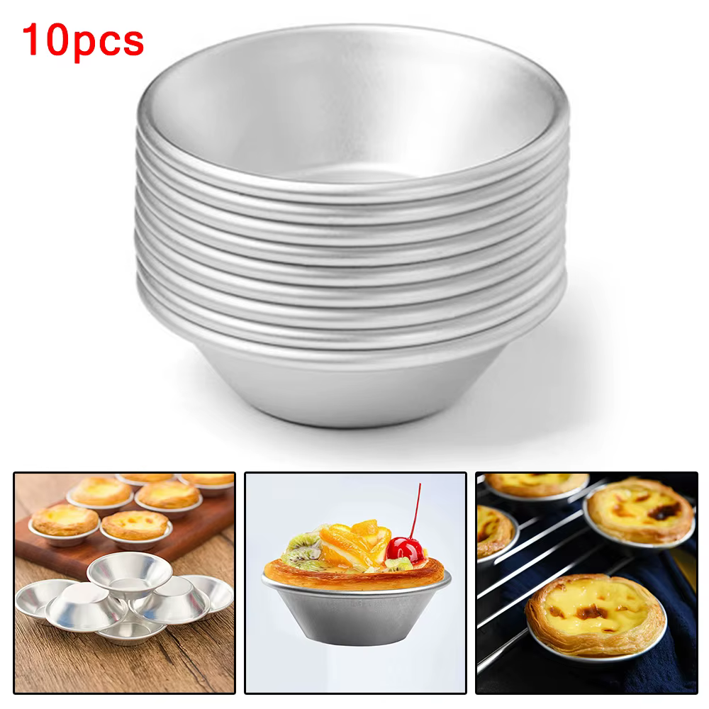 Moule à tarte aux œufs réutilisable en alliage d'aluminium, accessoires de cuisson, moule à biscuits