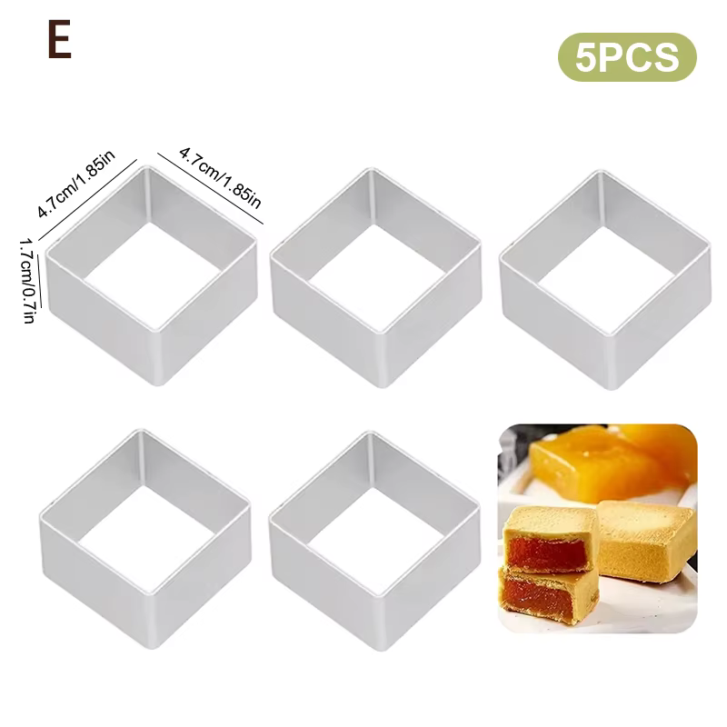 Moule à biscuits et à gâteaux en forme de rectangle, en acier inoxydable, avec poussoir, pour la déc