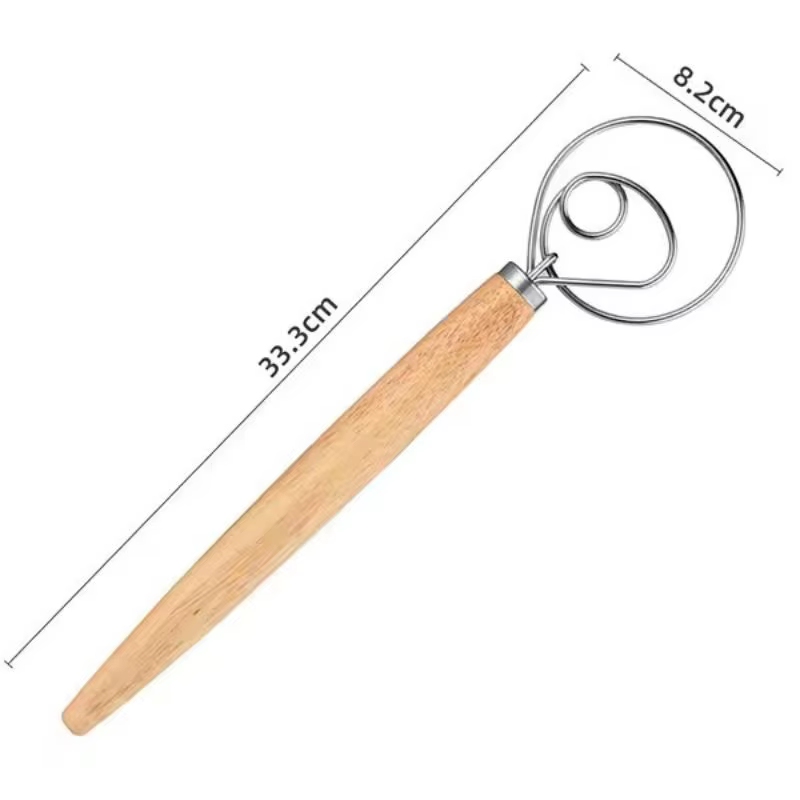 Grande main danois pâte fouet pain mélangeur en acier inoxydable gâteau pâtisserie pâte mélangeur bâ
