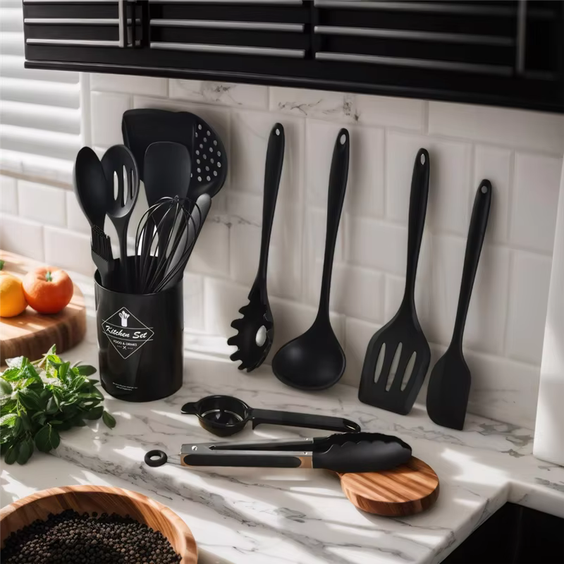 -A89Z ensemble d'ustensiles de cuisine en Silicone sans danger pour les aliments non toxiques 15 piè