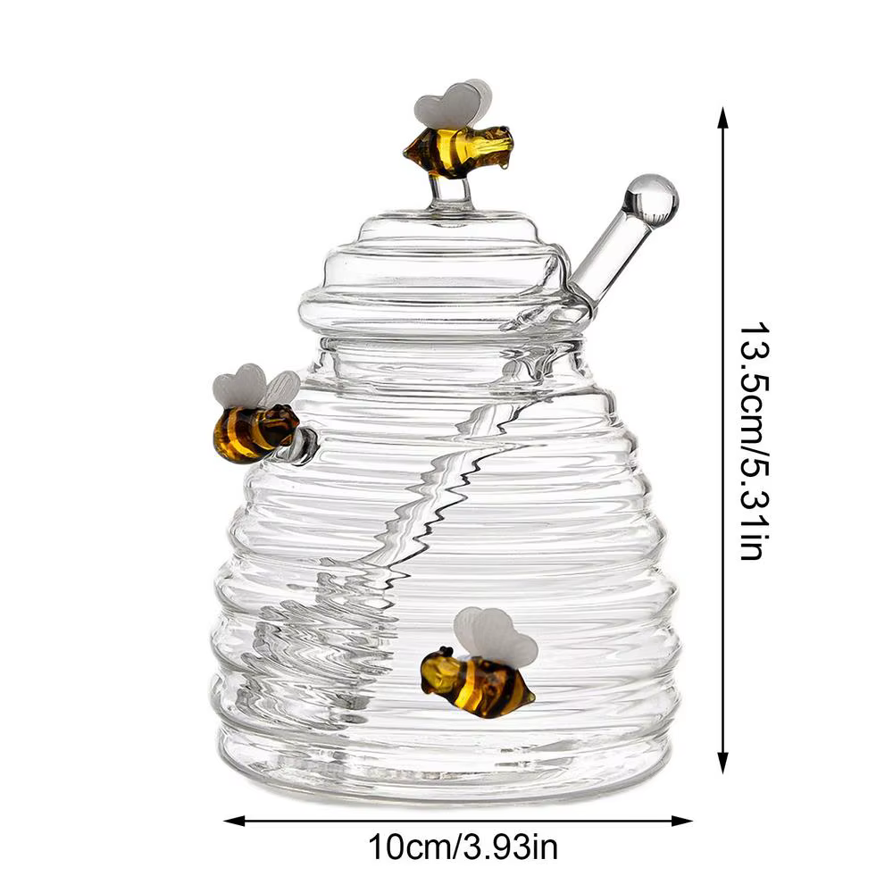 Bocaux à miel avec couvercles, bouteille de miel en verre de 400ML, récipient Transparent de qualité