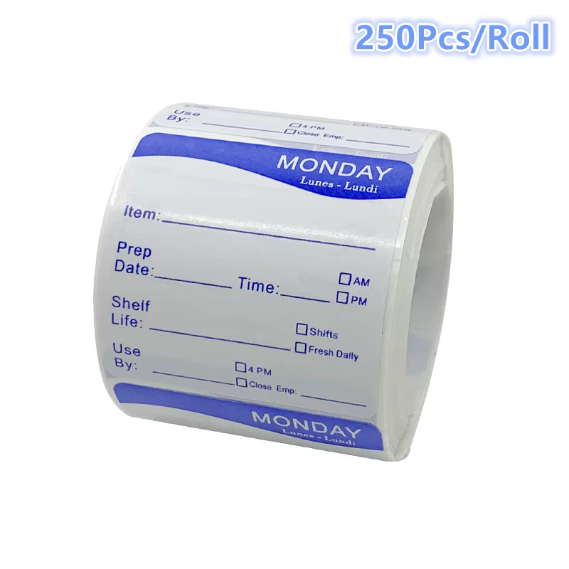 250 pièces/rouleau cuisine Date alimentaire autocollant étiquette papeterie autocollant collations b