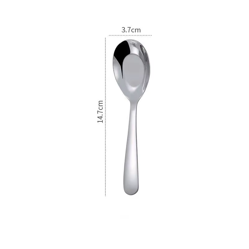 Cuillère à soupe plate en acier inoxydable, couverts de restaurant, vaisselle de table, cuillère à s