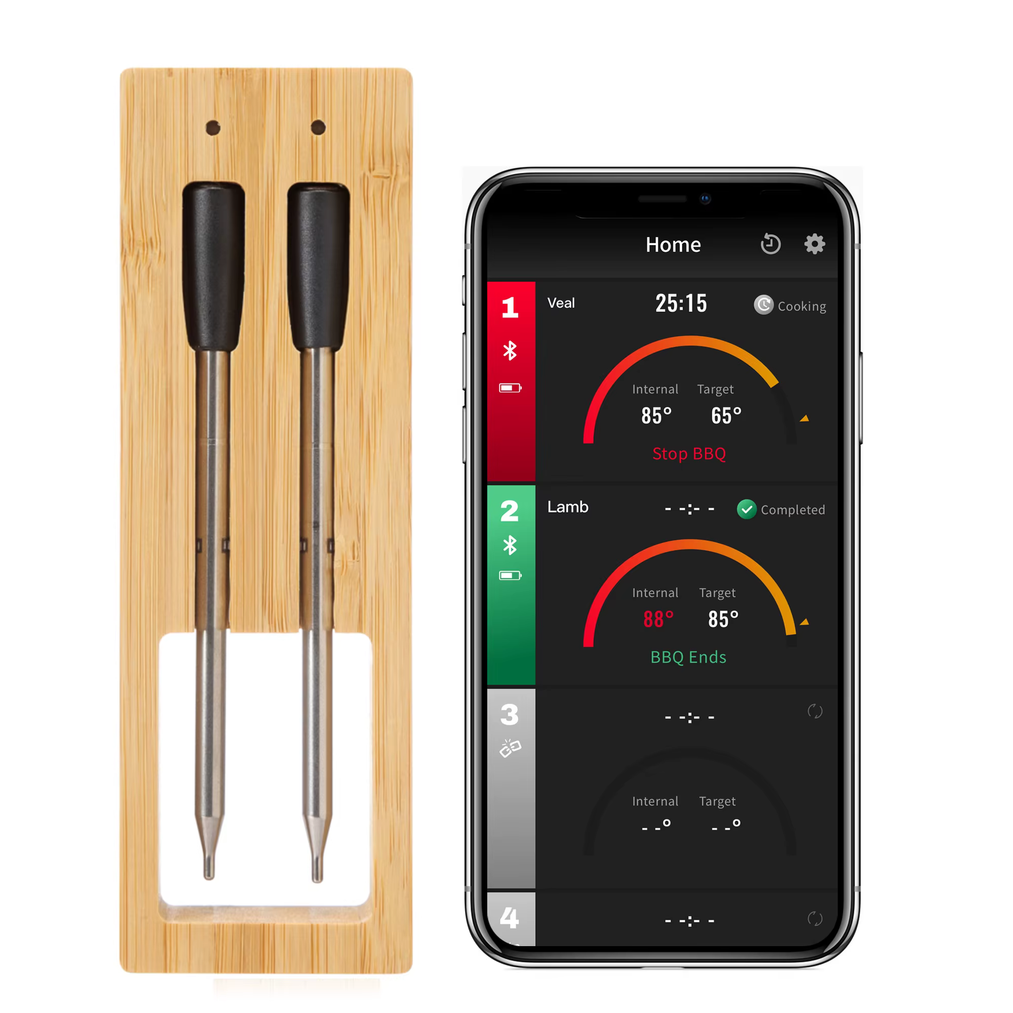 Le plus récent thermomètre alimentaire à viande sans fil outil de cuisine four gril BBQ Steak Blueto