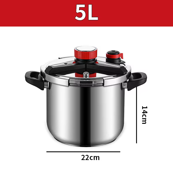 Autocuiseur en acier inoxydable 5/7L avec couvercle en verre, anti-déflagrant, économie d'énergie, a